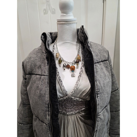 LNDN Denim Puffer Washed Black Size S NWT - Picture 5 of 9